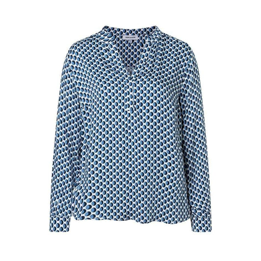 More & More Printed Threetone Blue Blouse
