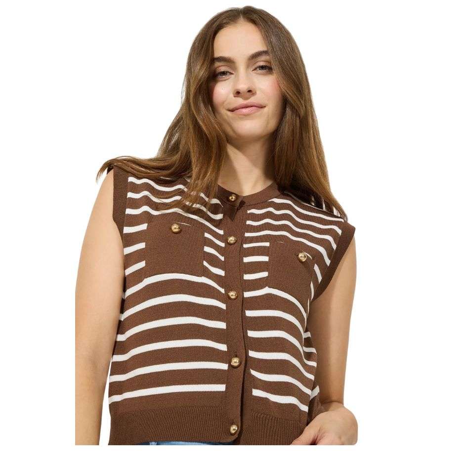 More & More Stripped Knit Vest