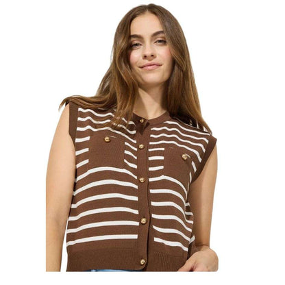 More & More Stripped Knit Vest