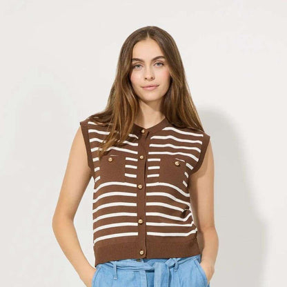 More & More Stripped Knit Vest