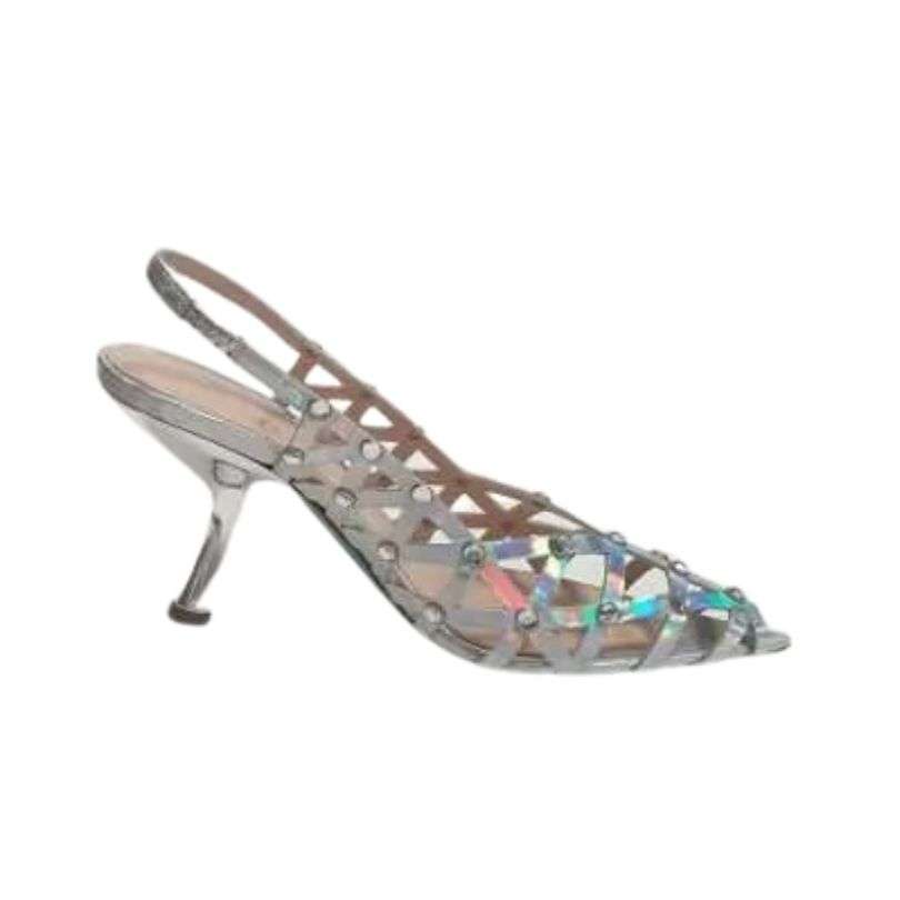 Oxitaly Charlie S2402 Silver Cross Slingback