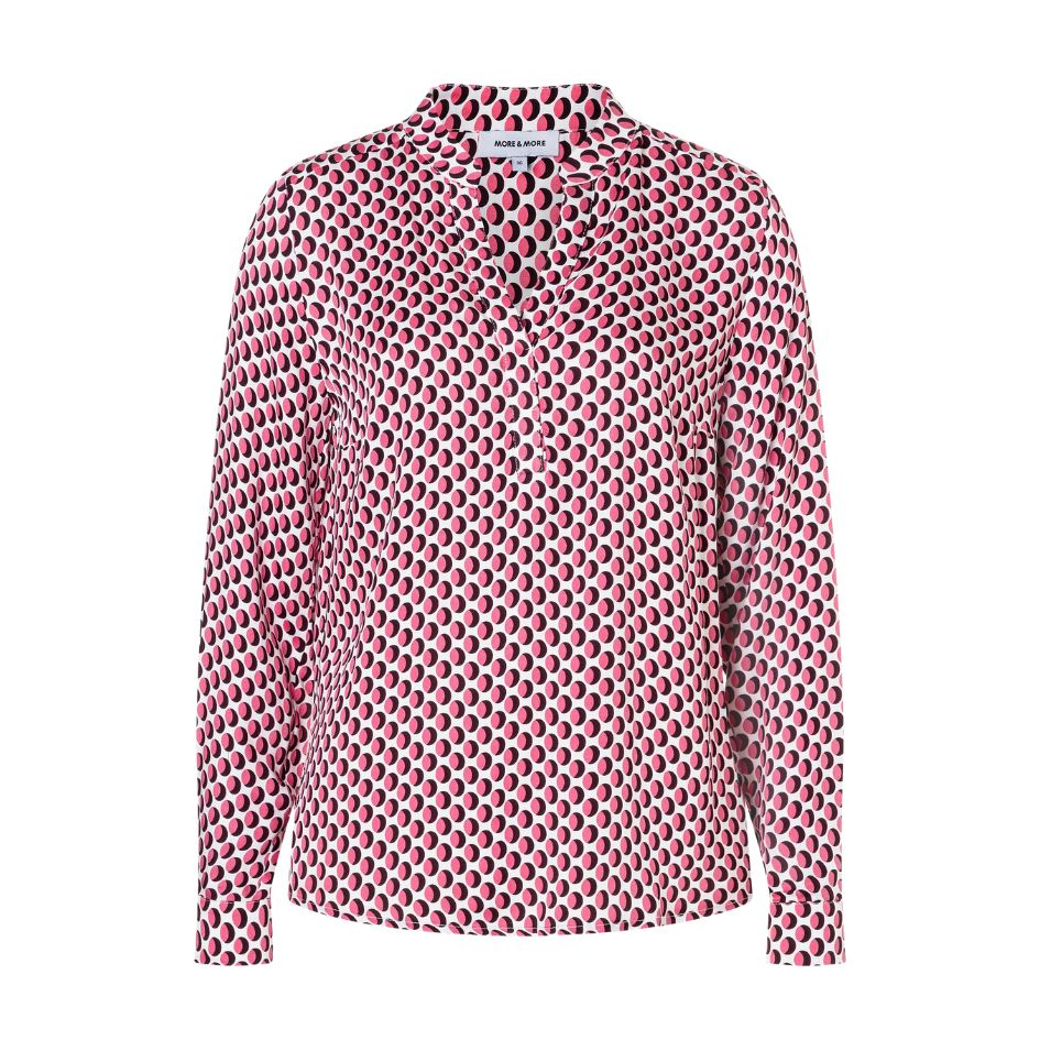 More & More Polka Dot Print Berry Blouse