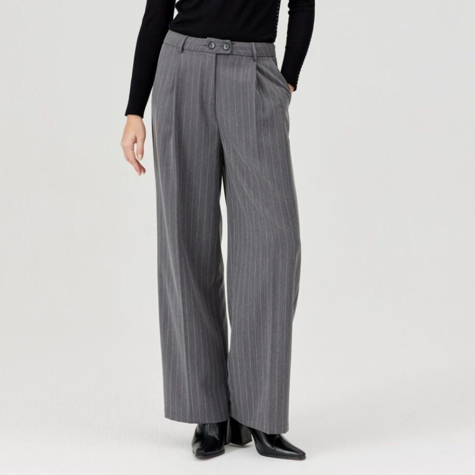 Feria Pinstripe Trousers in Grey
