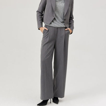 Feria Pinstripe Trousers in Grey
