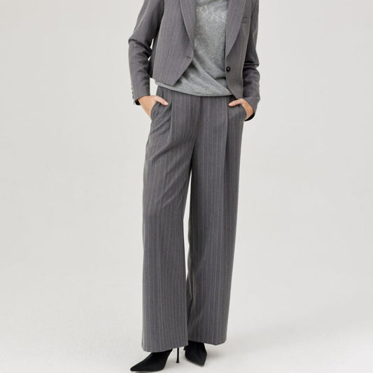 Feria Pinstripe Trousers in Grey