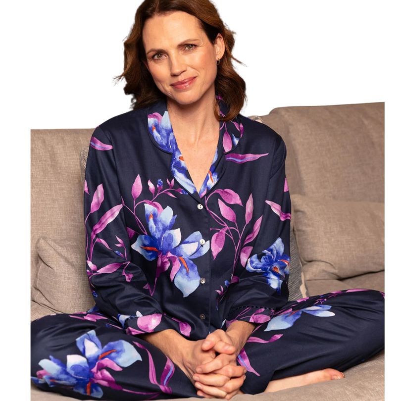 Cyber Jammies - Navy Floral Print 