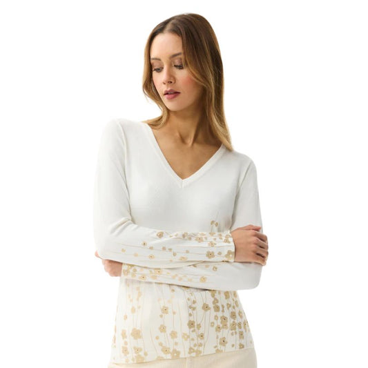 Leo & Ugo - AW154 Floral V-neck sweater