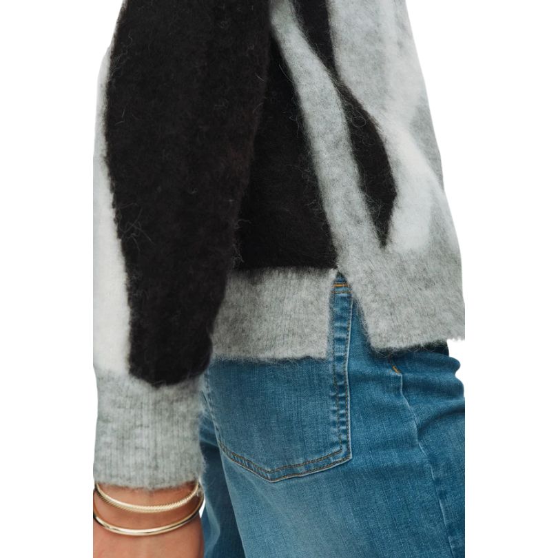 Numph NUSURI BRUSHED PATTERN PULLOVER - Light grey mel