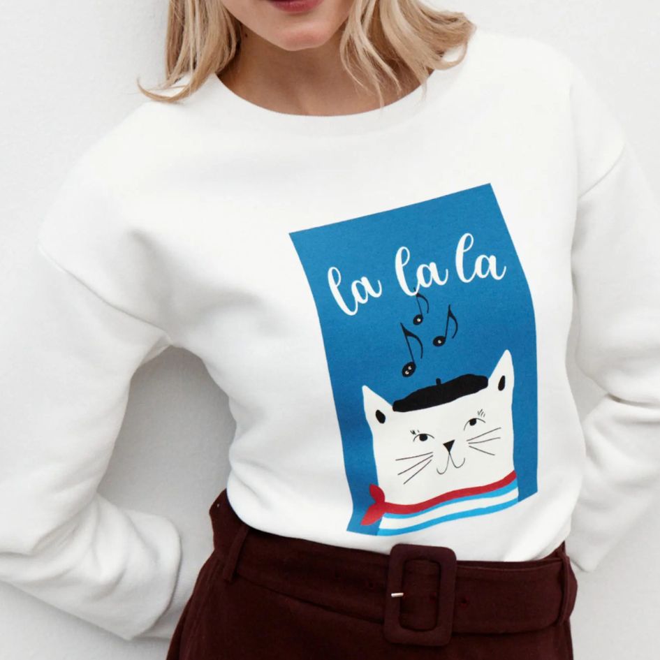 More & More sweatshirt with cat print