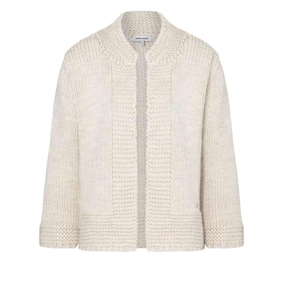 More & More Chunky Knitted Cardigan in Cream