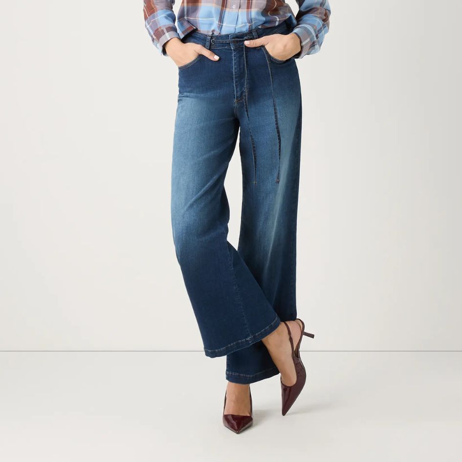 More & More Tie Dark Blue Denim Jeans