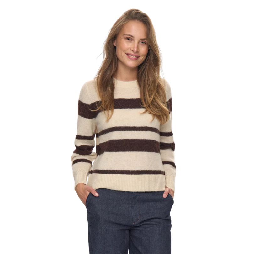 Numph - NURIETTE WIDE STRIPE PULLOVER - Black Coffee