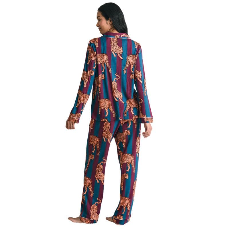 Chelsea Peers - Callie Tiger Stripe Print Long Pyjama Set