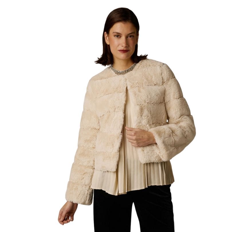 More & More - Fake Fur Jacket Cream