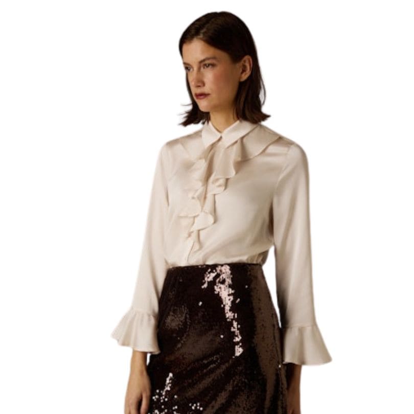 More & More - Ruffle Detail Blouse 0031 Powder Creme