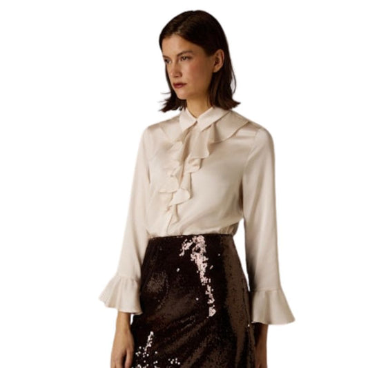 More & More - Ruffle Detail Blouse 0031 Powder Creme