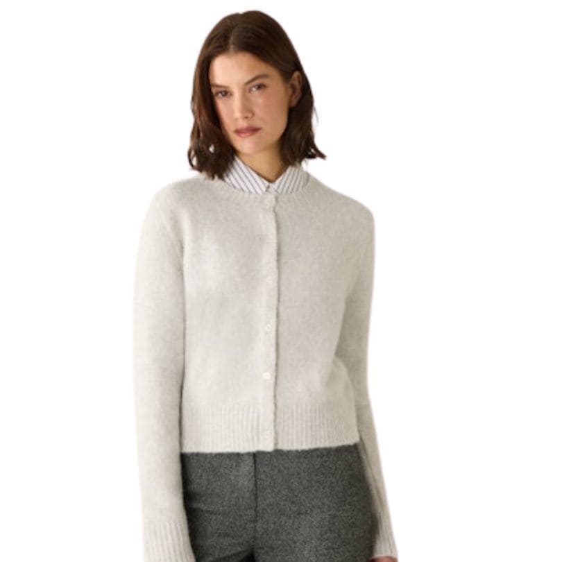 More & More - Cardigan with Buttons 0717 Silver Grey Melange