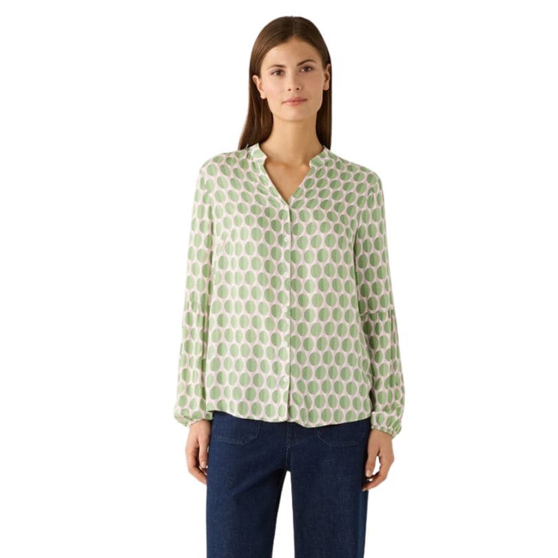 More & More - Geometrical Circle Blouse 4623 - Spring Green