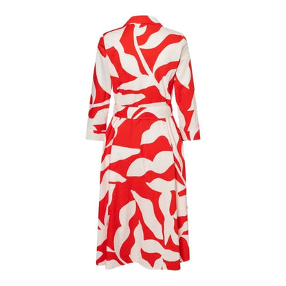 More & More - Red & White Print Midi Dress