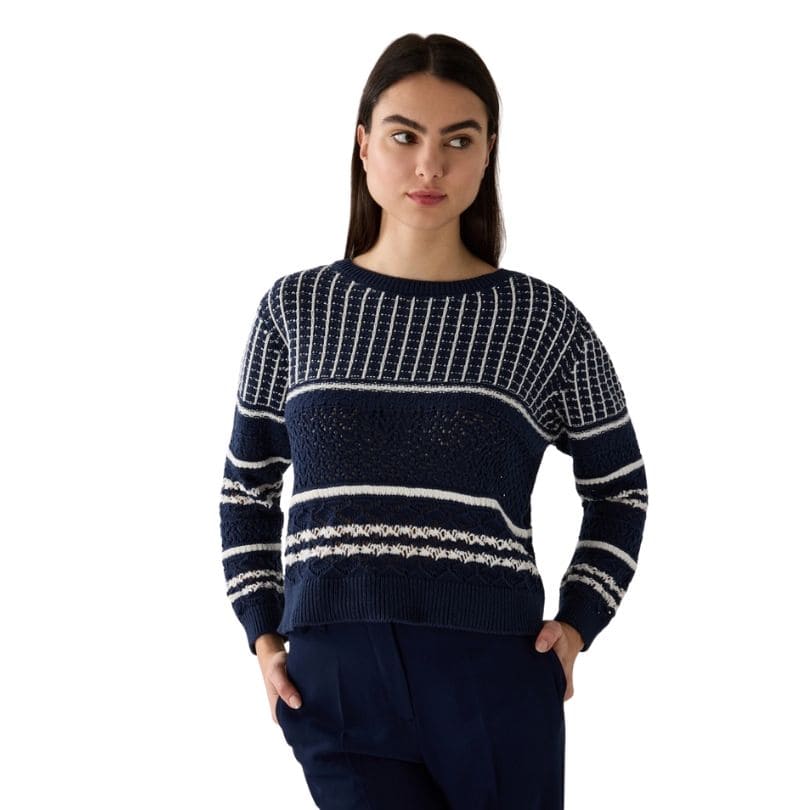 More & More - Pullover with Ajour-Mix and Stripes 2373 Knitted Structure