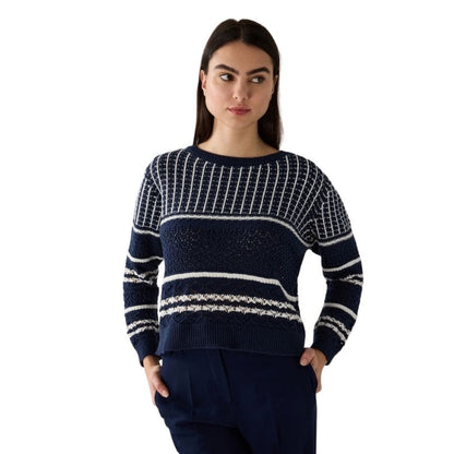More & More - Pullover with Ajour-Mix and Stripes 2373 Knitted Structure