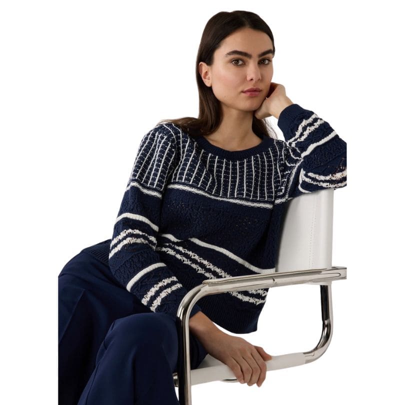 More & More - Pullover with Ajour-Mix and Stripes 2373 Knitted Structure