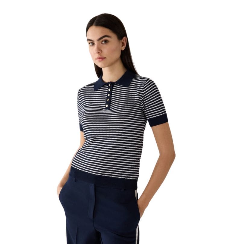 More & More - Polo Pullover with Stripes 2373
