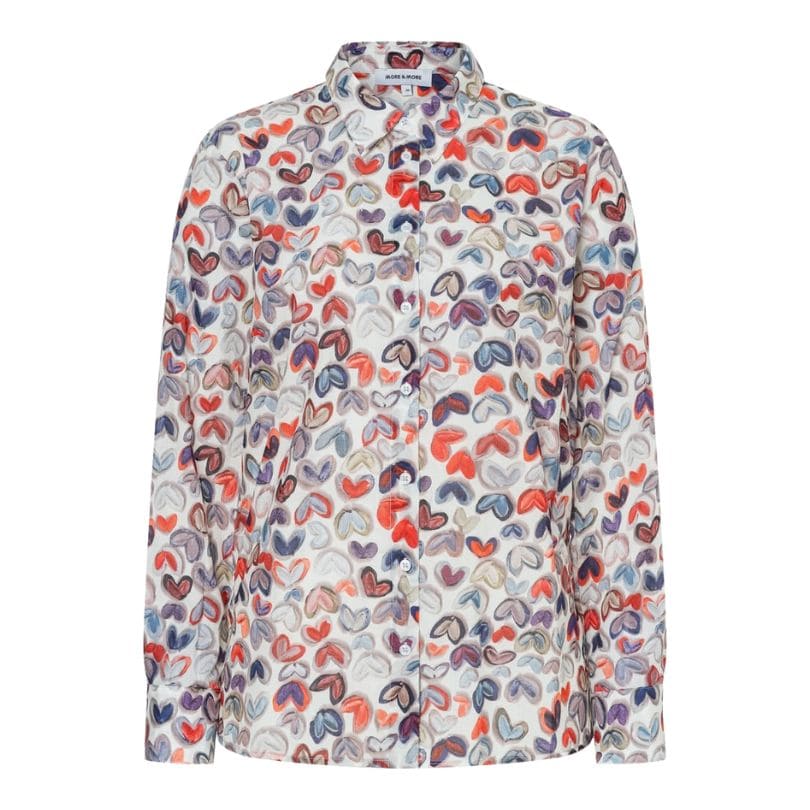 More & More - Printed Blouse 4041 Coloured Heart Print