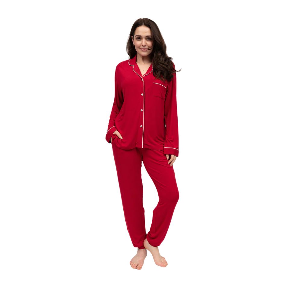 Cyber Jammies - blaze red jersey revere set