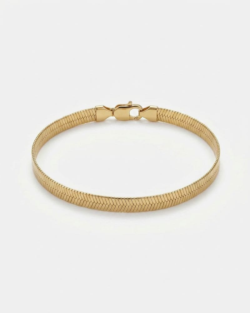 Sloane Gold Herringbone Bangle