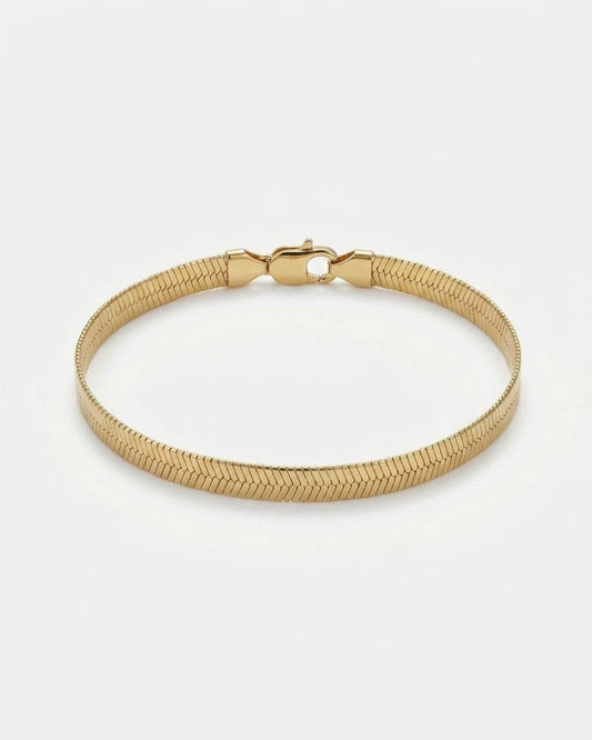 Sloane Gold Herringbone Bangle