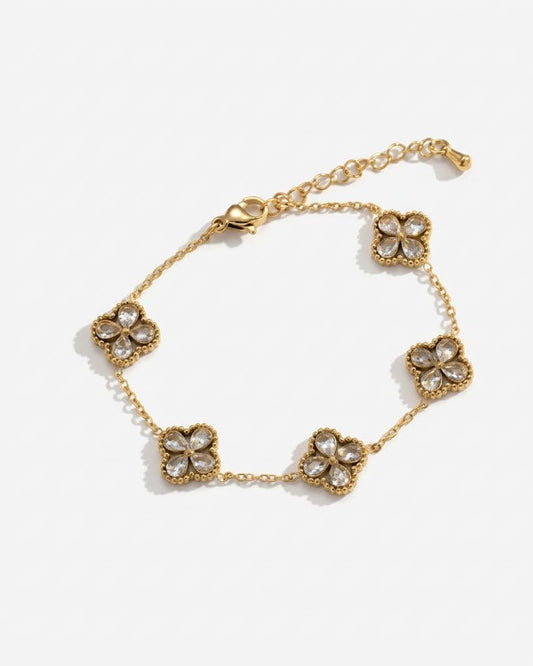 Shona Clover Charm Bracelet - Gold