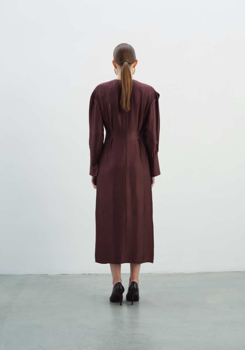 Kameya Kora Panelled Dress - Brown