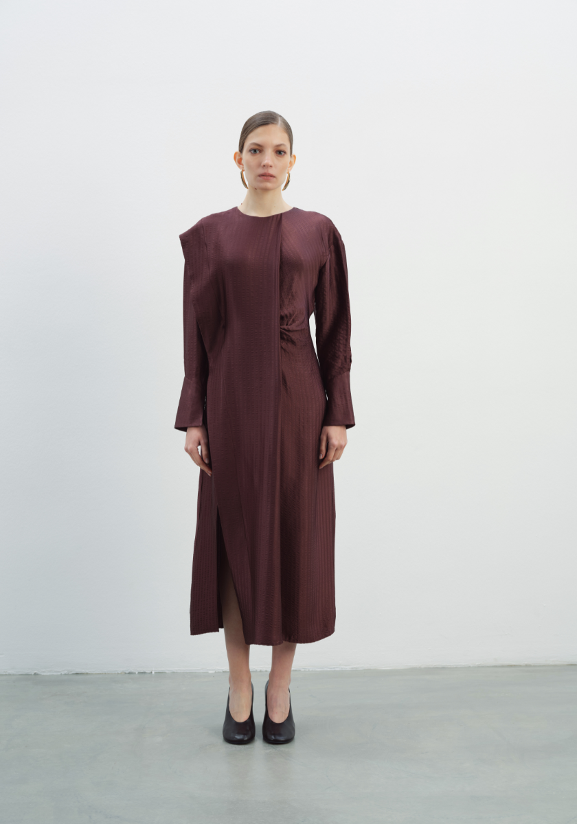 Kameya Kora Panelled Dress - Brown