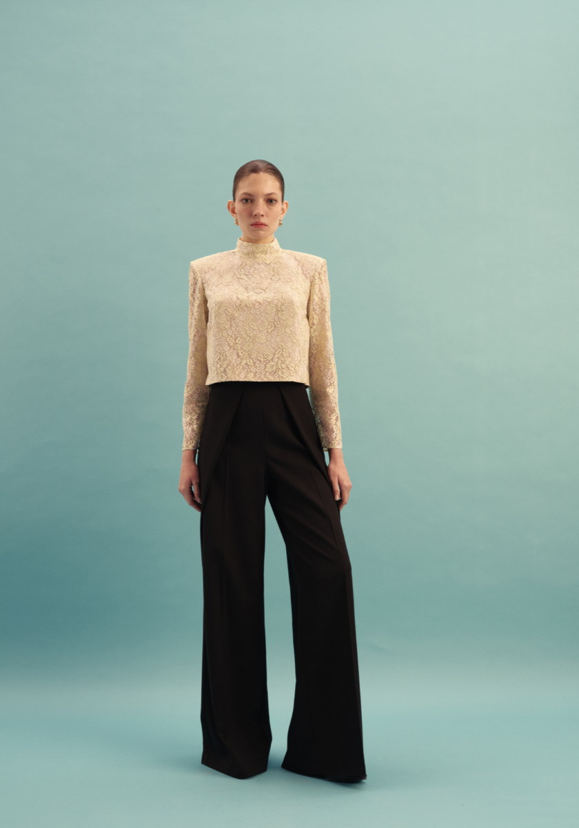 Kameya Kenji Drape Detail Trousers - Black