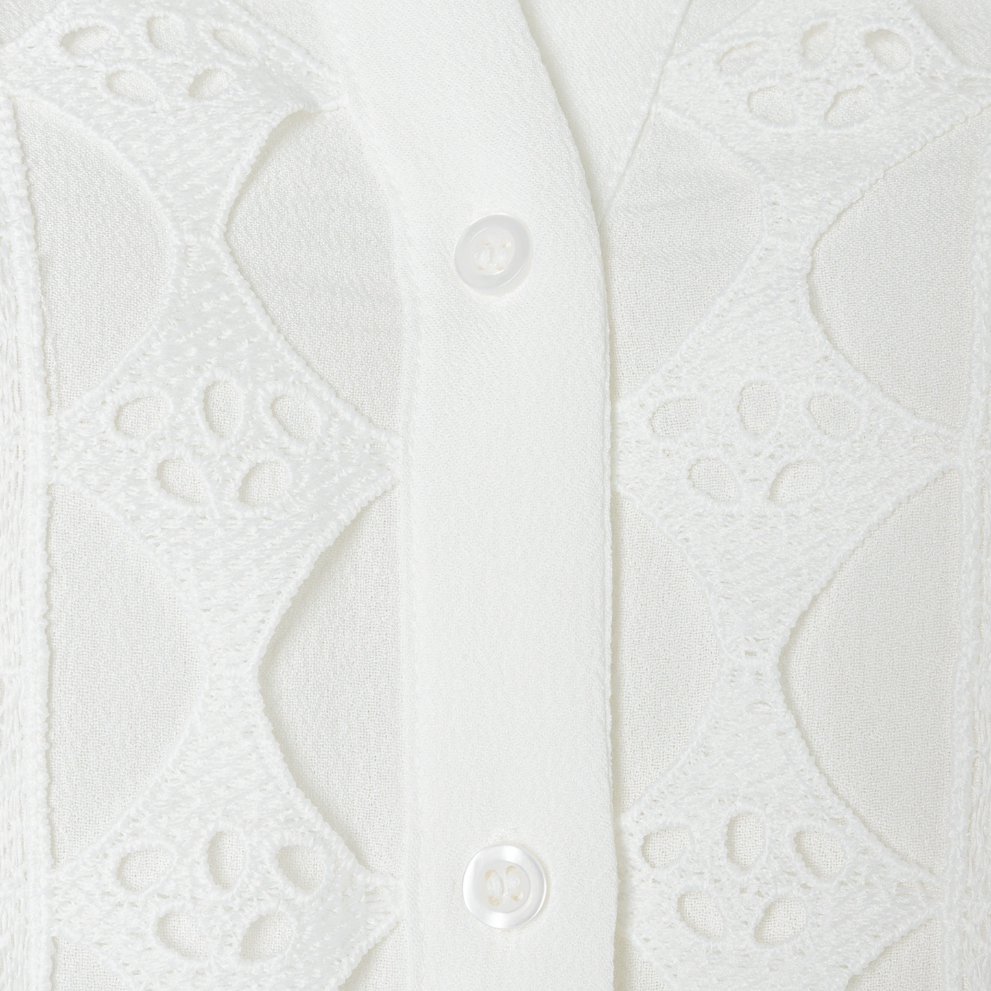 More & More Crepe Blouse with Lace Trim