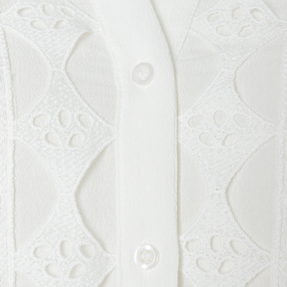More & More Crepe Blouse with Lace Trim