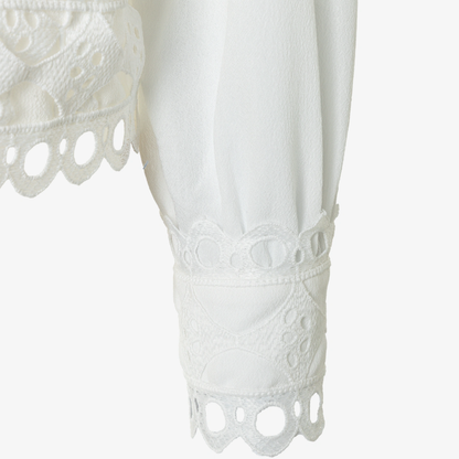 More & More Crepe Blouse with Lace Trim