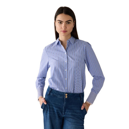 More & More Striped Blue Blouse 3373