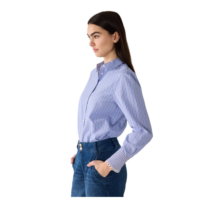 More & More Striped Blue Blouse 3373