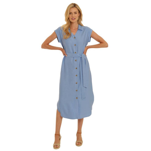 Pomodoro Blue Shirt Dress - 22611