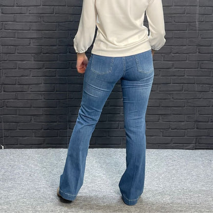 Para Mi Jade Pocket Denim Jeans  - Mid Blue