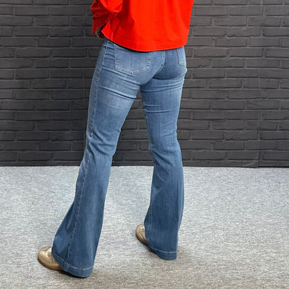 Para Mi Jade Pocket Denim Jeans  - Mid Blue