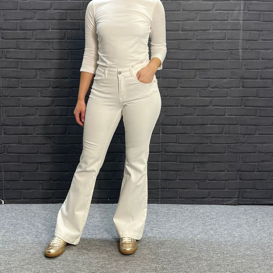 Para Mi Jade Flare Jeans  - Cream