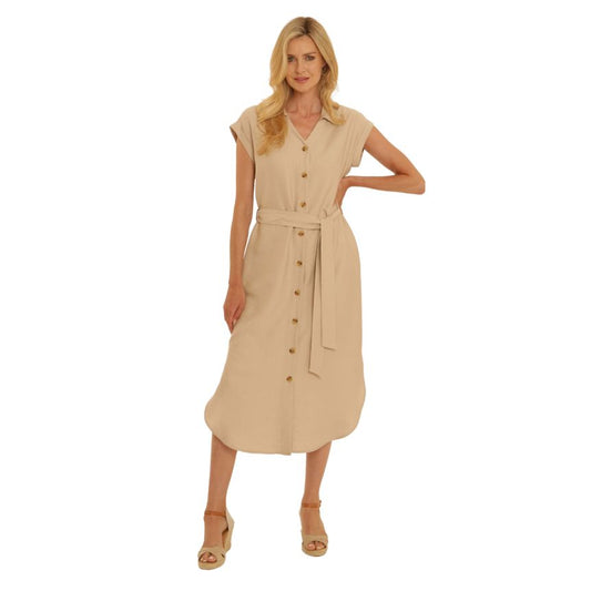 Pomodoro Shirt Dress in Stone - 22611