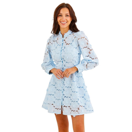 Daisy Floral Dress in Blue