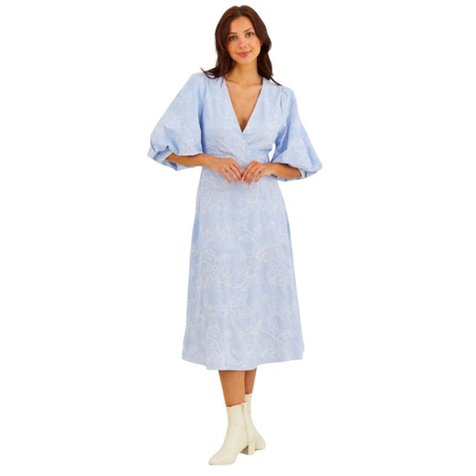 Willow Midi Dress in Blue