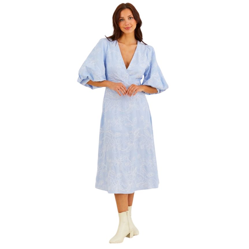 Willow Midi Dress in Blue