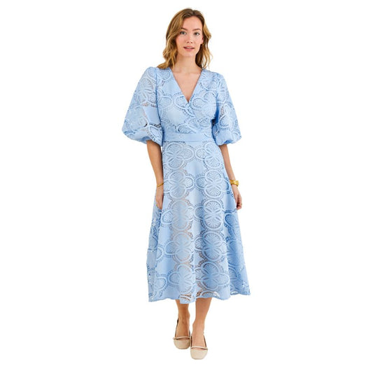 Saffron Midi Dress in Blue