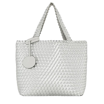 Ilse Jacobsen Reversible Tote Bag in Moonstruck Silver and Cream
